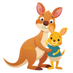 happy-kangarro-and-child-with-white-background.eps