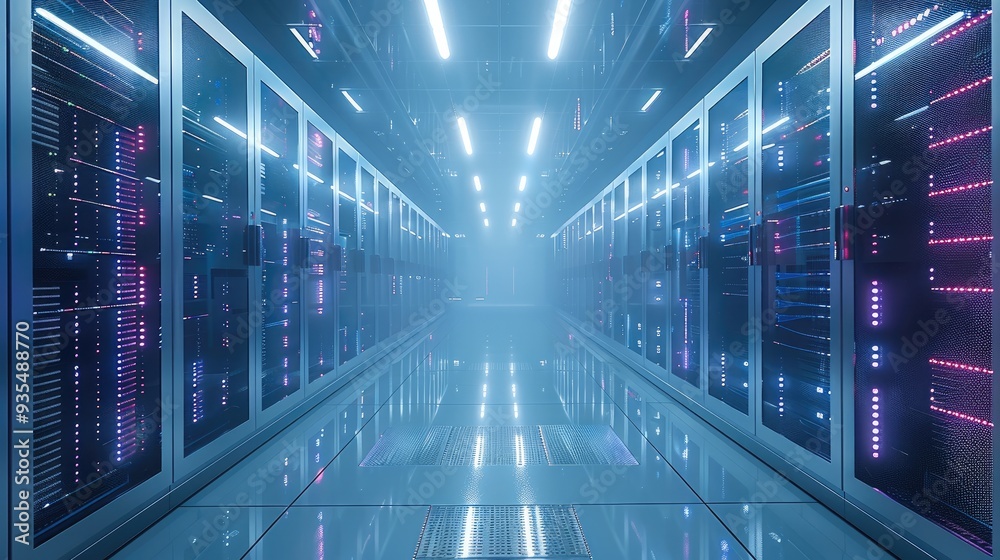 Aufkleber A big data cloud computing data center. Generative AI.