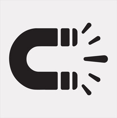 Magnet icon Vector silhouette illustration icon on a white background