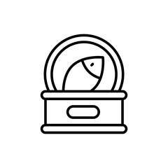 Sardine outline icons, minimalist vector illustration ,simple transparent graphic element .Isolated on white background