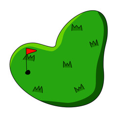 illustration of a grass and golf field