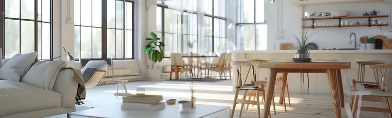 Obraz premium scandinavian loft apartment. 3d rendering. 