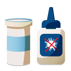 A set of medicines for сolds. Vector illustration EPS10.
