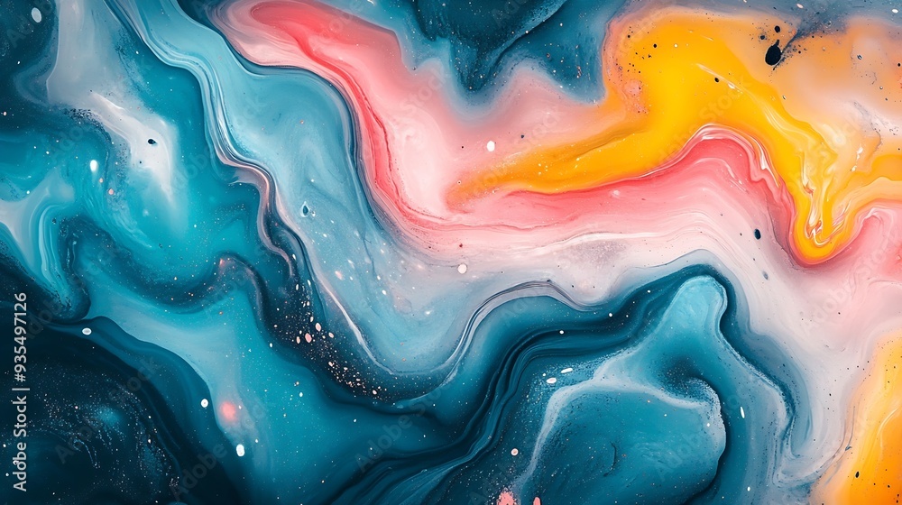 Aufkleber hand drawn background abstract painting color texture : generative ai
