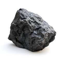 Obraz premium Rugged and Jagged Isolated Volcanic Rock on White Background