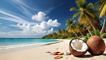 Banner Background of Coconut Day for Advertisement and Social Media