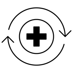 Self Healing Properties Icon Design. Represents Self-Healing Surface, Auto-Healing, Damage Recovery, Surface Repair. Transparent PNG.