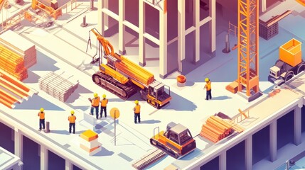 Construction Workers on a Building Site