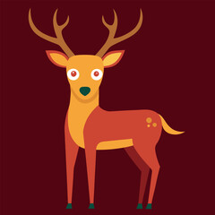 Fototapeta premiumDeer head with tree icon logo vector illustration. 
