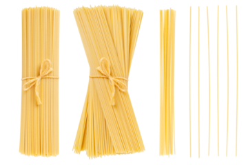 Set. Spaghetti Pasta on empty background.