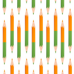 Repeat pattern with pencil in two colors. Design for  school projects, print, background. 