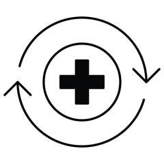 Self Healing Properties Icon Design. Represents Self-Healing Surface, Auto-Healing, Damage Recovery, Surface Repair. Vector icon.