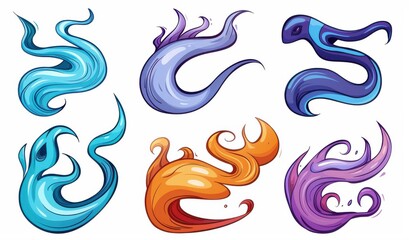 Obraz premium Bright and vibrant smoke adds a fun twist to any design, perfect for playful illustrations and creative projects.
