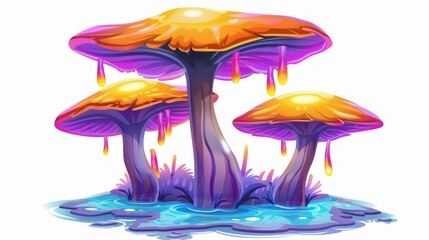 Bright and whimsical mushrooms add a splash of color, perfect for enhancing any design project or home decor.