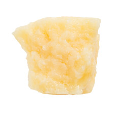 Piece of parmesan cheese on empty background.