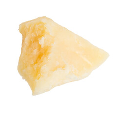 Piece of parmesan cheese on empty background.