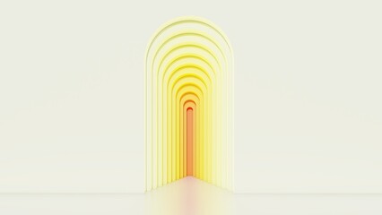 Fototapeta premium Arch podium background art deco style 3d render
