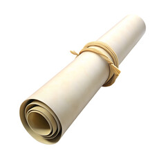 Closed Scroll on White Background Ideal for Historical and Antique Document Illustrations