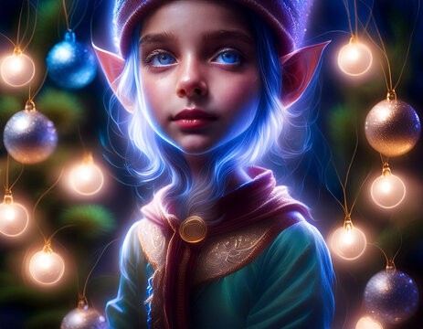 elfo de pap&aacute; Noel preparando la Navidad