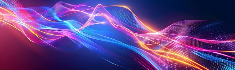 Obraz premium Abstract blue and purple dynamic background.Futuristic vivd neon swirl lines. Light effect. 