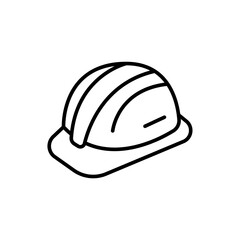 Safety helmet outline icons, minimalist vector illustration ,simple transparent graphic element .Isolated on white background