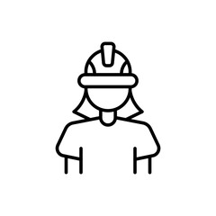 Safety helmet people outline icons, minimalist vector illustration ,simple transparent graphic element .Isolated on white background