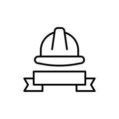 Safety helmet outline icons, minimalist vector illustration ,simple transparent graphic element .Isolated on white background