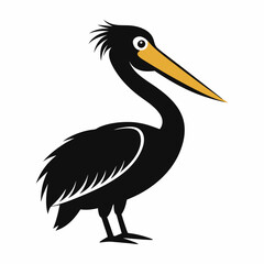 Fototapeta premium stork silhouette on a separate white background. Birds