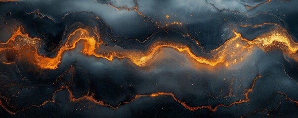  Dynamic abstract design with flowing orange lava-like patterns, creating a vibrant and intense...