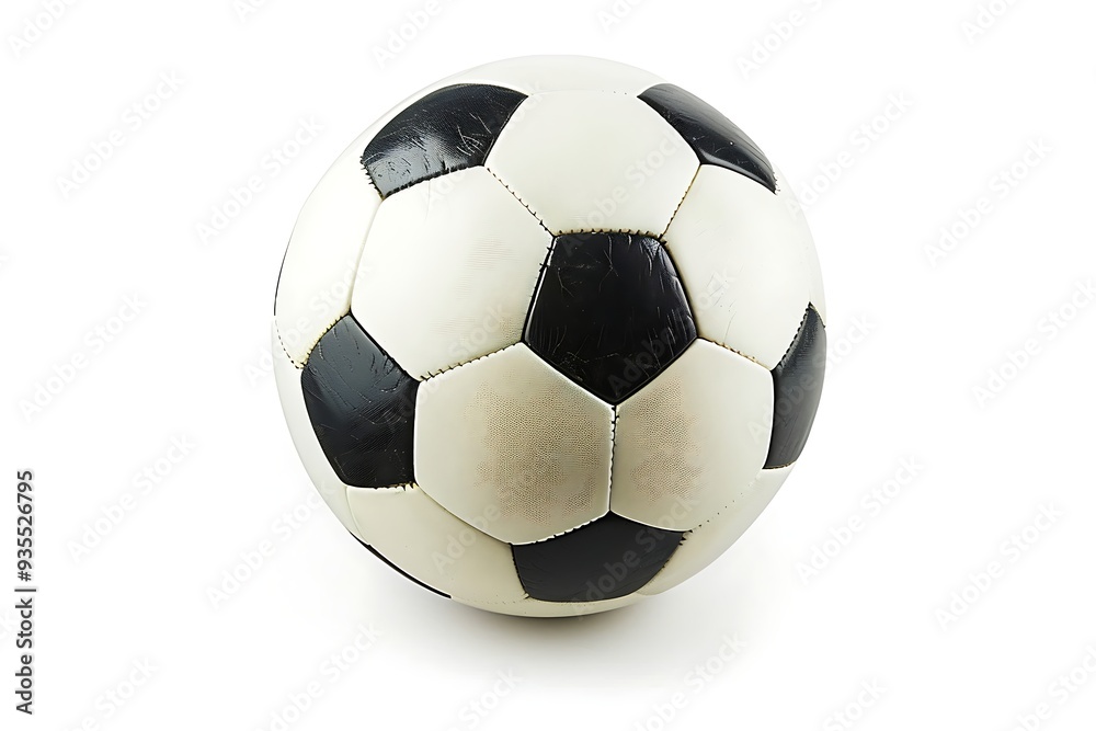 Wall mural Soccer ball on white background