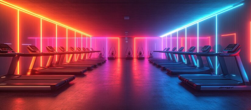 Neon Glow Gym Interior