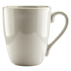 Elegant single white coffee cup in ceramic mug isolated on a transparent background