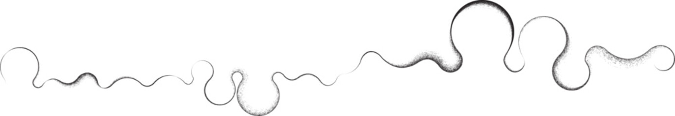 Curved Dry Brush Stroke . Chinese calligraphy . Japanese style . Snake logo. Asian design elements . Looped brush line . Vector