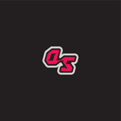 bold sporty gaming style DS cool esport concept dynamic line monogram logo letter