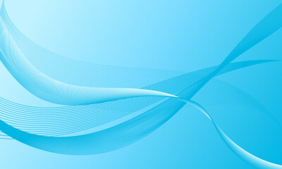 blue light smooth lines wave curves on soft gradient abstract background