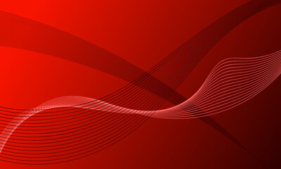 red business lines wave curves with soft gradient abstract background