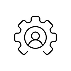 User management outline icons, minimalist vector illustration ,simple transparent graphic element .Isolated on white background