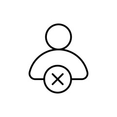 Delete user outline icons, minimalist vector illustration ,simple transparent graphic element .Isolated on white background