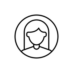 Female User outline icons, minimalist vector illustration ,simple transparent graphic element .Isolated on white background