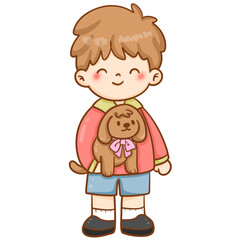 Boy with puppy 