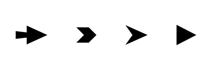 Arrow icon set. Arrow. Cursor. Collection different arrow signs. Black arrows icons. Different cursor arrow direction symbols in flat style.