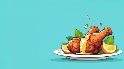 A vibrant, modern illustration of succulent wings generously coated in rich sauce, tempting taste buds at first glance.