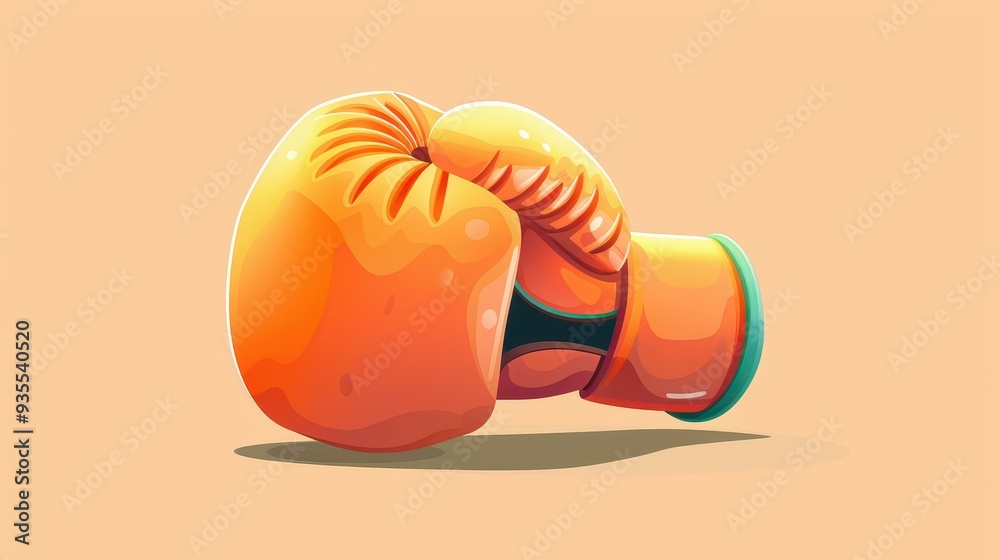 Wall mural Stunning 3D boxing glove image, featuring rich textures and vivid lighting in a sleek flat design.