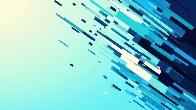Experience a captivating modern flat illustration featuring an abstract blue theme, dynamic lines, and playful textures.