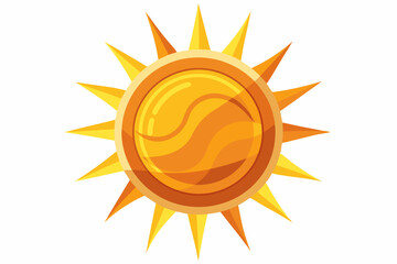Cartoon Sun with Orange and Yellow Rays