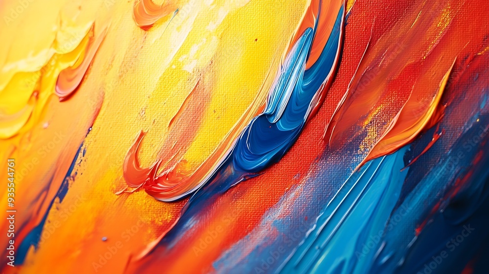 Poster Abstract art backgrounds Handpainted background Acrylic painting on canvasTexture fluid acryl Fragment of artwork Brushstrokes of paint : Generative AI