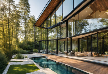 luxury house in woods