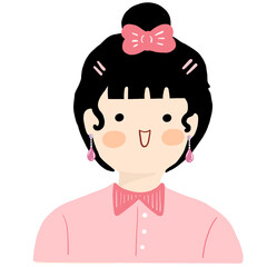 fashionable woman character flat illustration