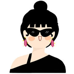 fashionable woman character flat illustration