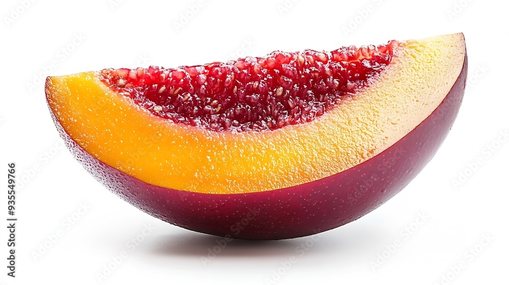 Aufkleber Red mango slice isolated on white background with clipping path : Generative AI
